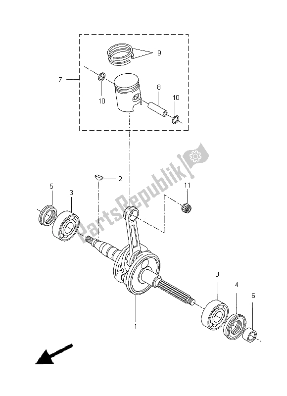 All parts for the Crankshaft & Piston of the Yamaha EW 50N 2014