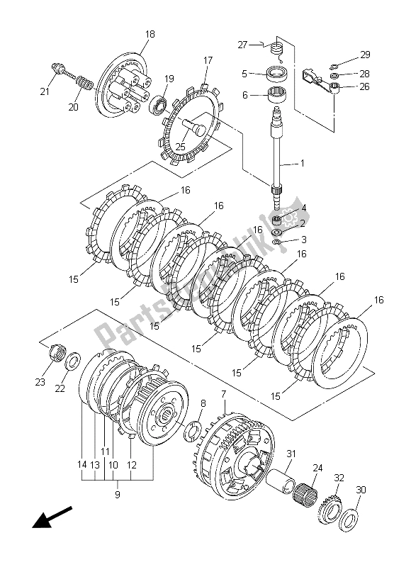 Todas as partes de Embreagem do Yamaha FZ8 S 800 2015