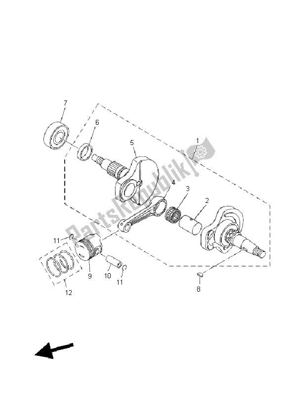 All parts for the Crankshaft & Piston of the Yamaha TT R 110E 2011