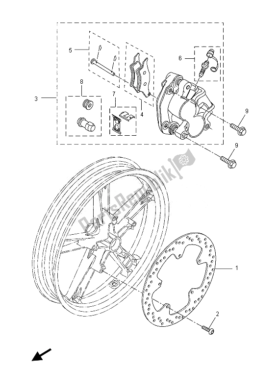 Toutes les pièces pour le étrier De Frein Avant du Yamaha YZF R 125 2013