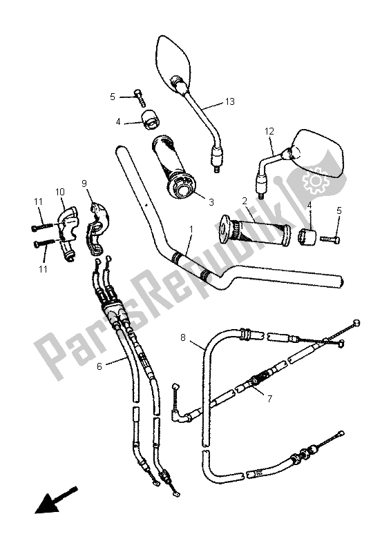 Tutte le parti per il Maniglia E Cavo Dello Sterzo del Yamaha XJ 600S Diversion 1996