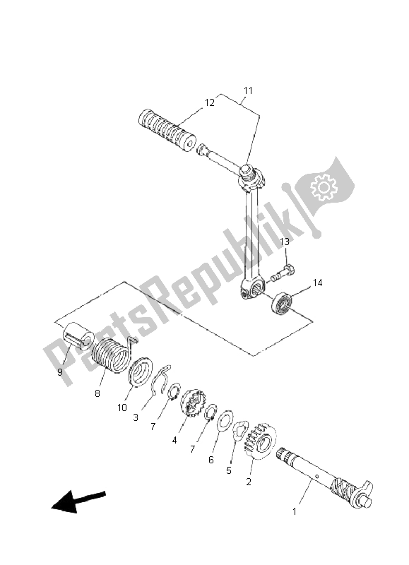 Tutte le parti per il Antipasto del Yamaha TT R 110E 2008