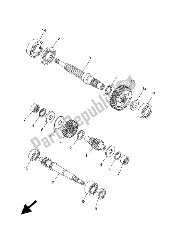 All parts for the Transmission of the Yamaha YP 400 Majesty 2007