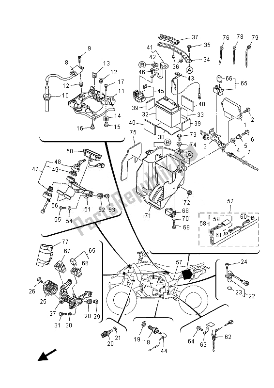 Tutte le parti per il Elettrico 1 del Yamaha YFZ 450 Rsed 2013