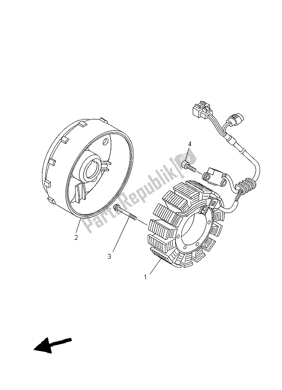 All parts for the Generator of the Yamaha YFM 700F Grizzly SE 2010