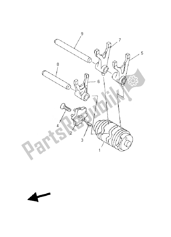 All parts for the Shift Cam & Fork of the Yamaha TT R 125E SW LW 2010