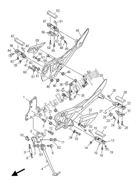 Tutte le parti per il Stand E Poggiapiedi del Yamaha XJ6N 600 2015