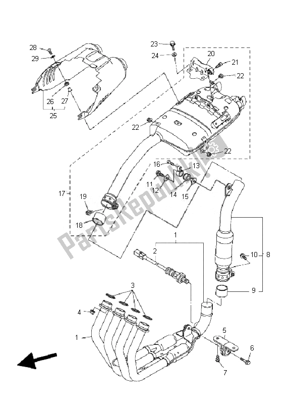 Wszystkie części do Wydechowy Yamaha FZ6 N 600 2007