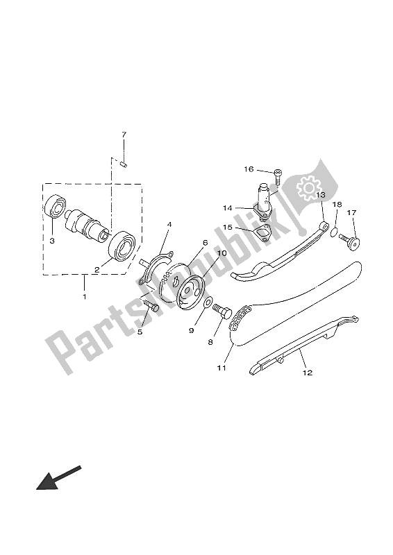 All parts for the Camshaft & Chain of the Yamaha YP 250 RA 2016