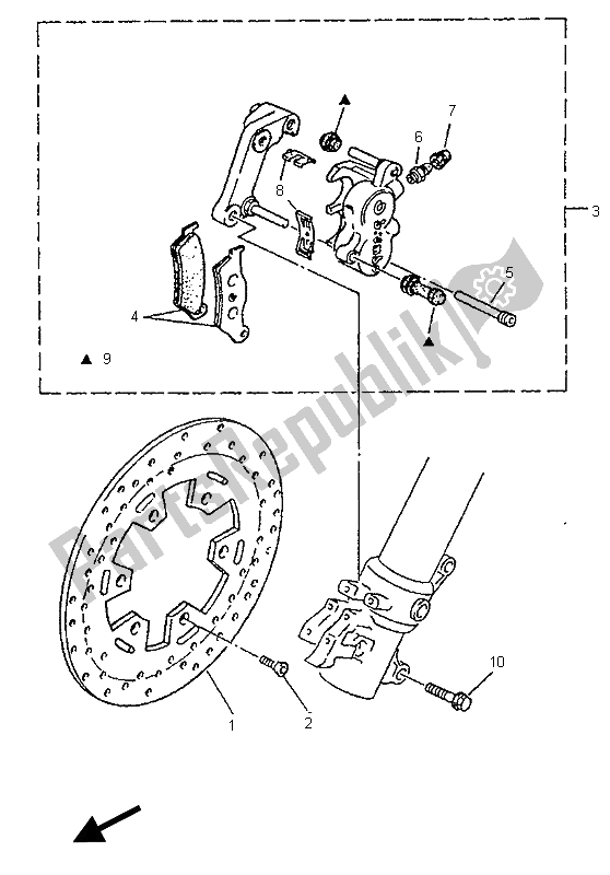 Todas as partes de Freio Dianteiro.compasso De Calibre do Yamaha TT 600S 1995