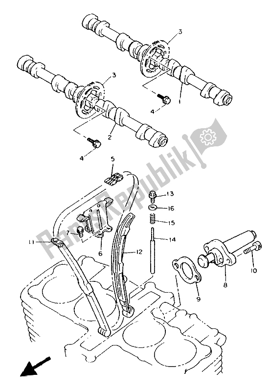 Todas las partes para árbol De Levas Y Cadena de Yamaha FJ 1200 1992