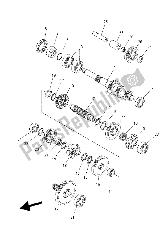 Tutte le parti per il Trasmissione del Yamaha YFM 700 Fwad Dpbse Grizzly 4X4 2014