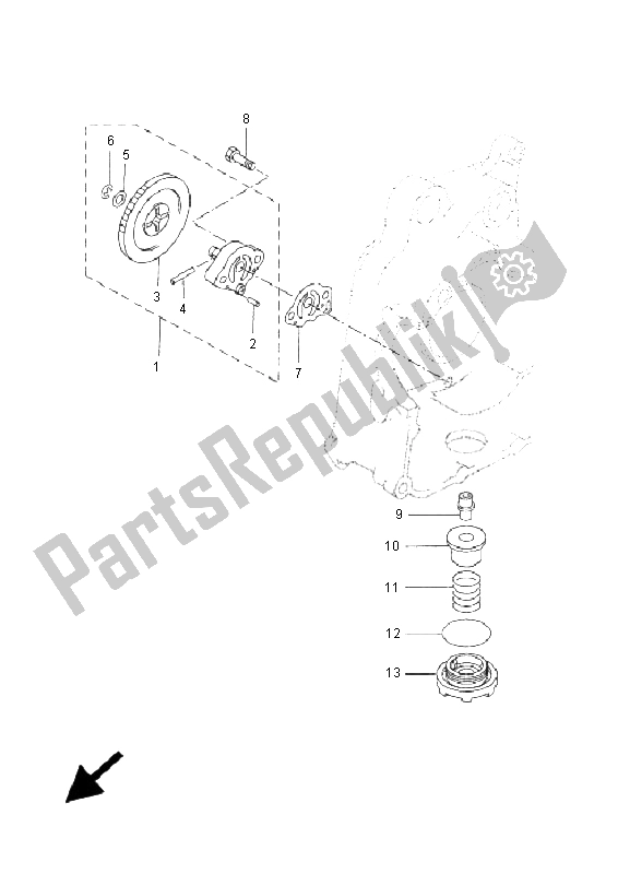 Alle onderdelen voor de Oliepomp van de Yamaha YP 250R X MAX 2009