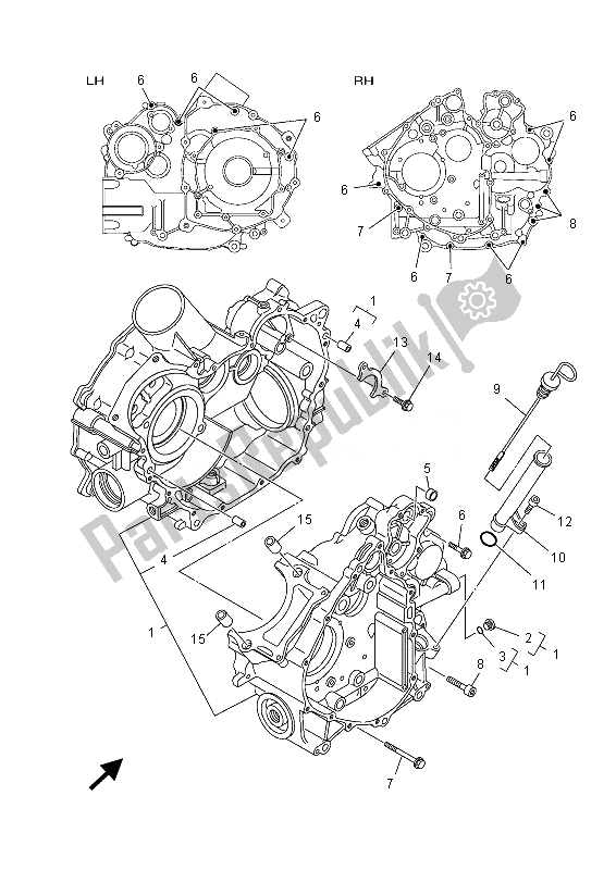 All parts for the Crankcase of the Yamaha YXR 700 FD 2013