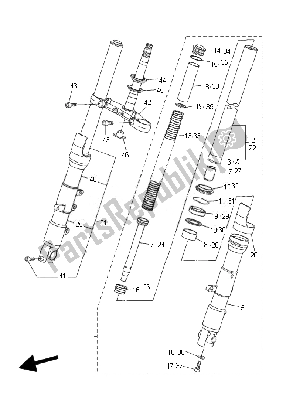 Wszystkie części do Przedni Widelec Yamaha FZ6 SHG Fazer 600 2007