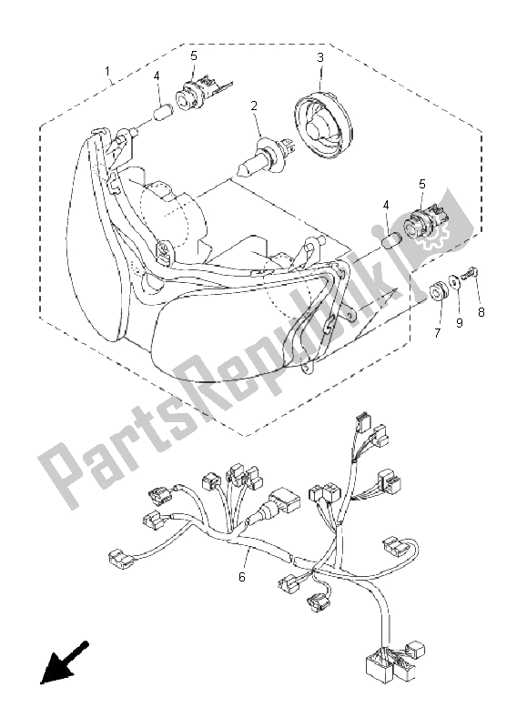 Toutes les pièces pour le Phare du Yamaha FJR 1300 2005