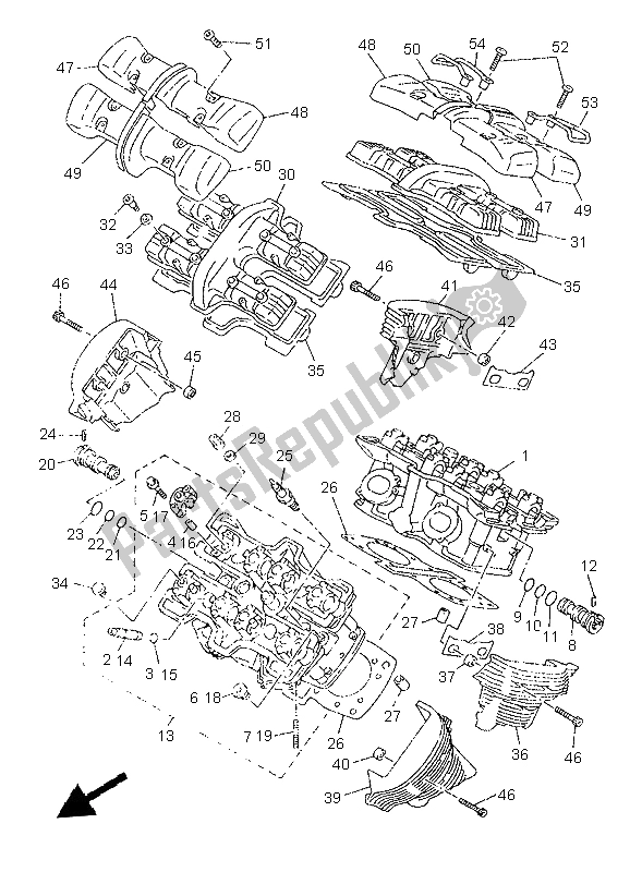 Tutte le parti per il Testata del Yamaha XVZ 1300A Royalstar 1999