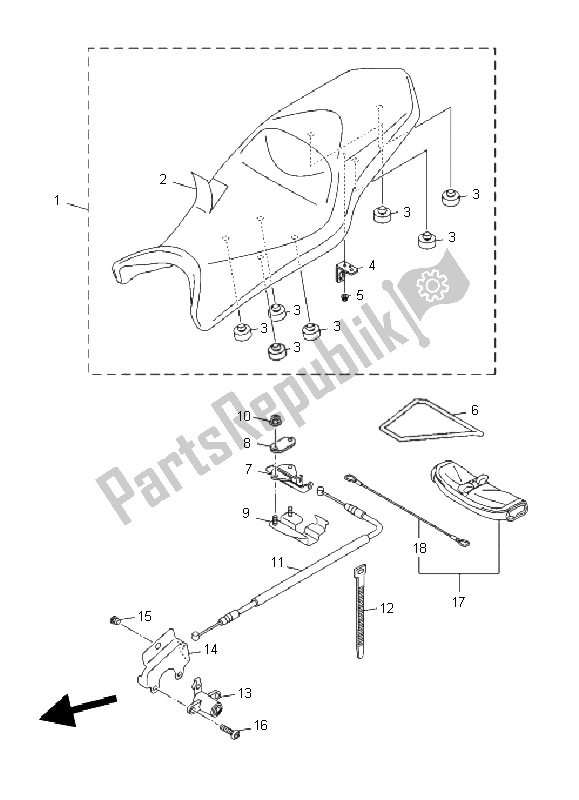 All parts for the Seat of the Yamaha XJ6N 600 2011