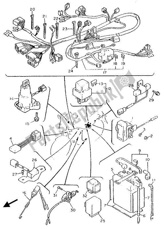 Todas las partes para Eléctrico 2 de Yamaha FZ 750 Genesis 1989
