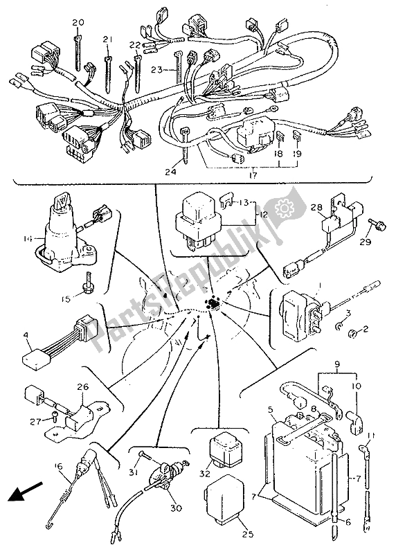 Todas las partes para Eléctrico 2 de Yamaha FZ 750 Genesis 1989