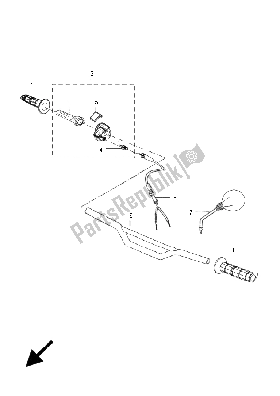 Wszystkie części do Uchwyt Kierownicy I Kabel Yamaha DT 50R SM 2011