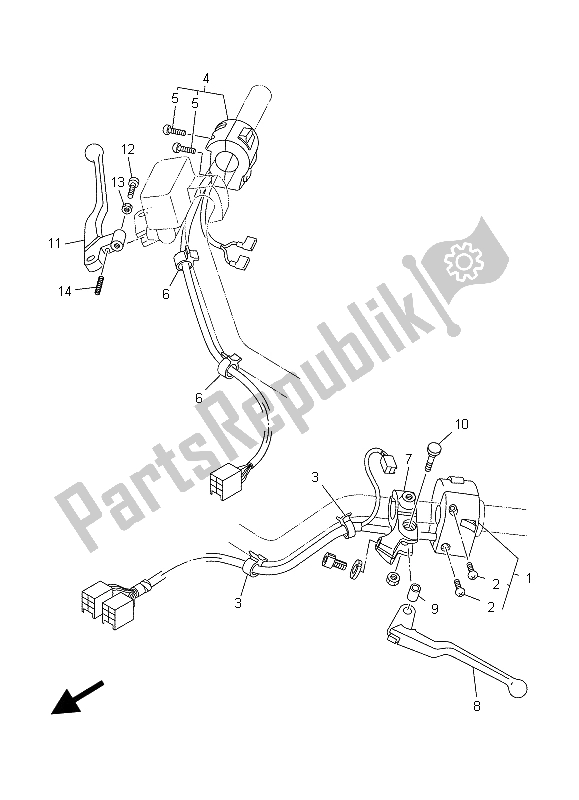 Todas las partes para Interruptor De La Manija. Palanca de Yamaha XV 1600A Wildstar 1999