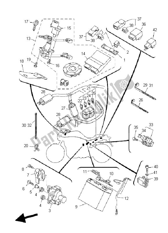 Wszystkie części do Elektryczny 2 Yamaha MT 01 1670 2009