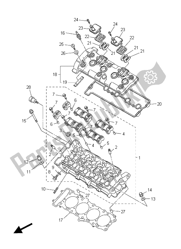 Todas las partes para Cabeza De Cilindro de Yamaha FZ8 N 800 2015