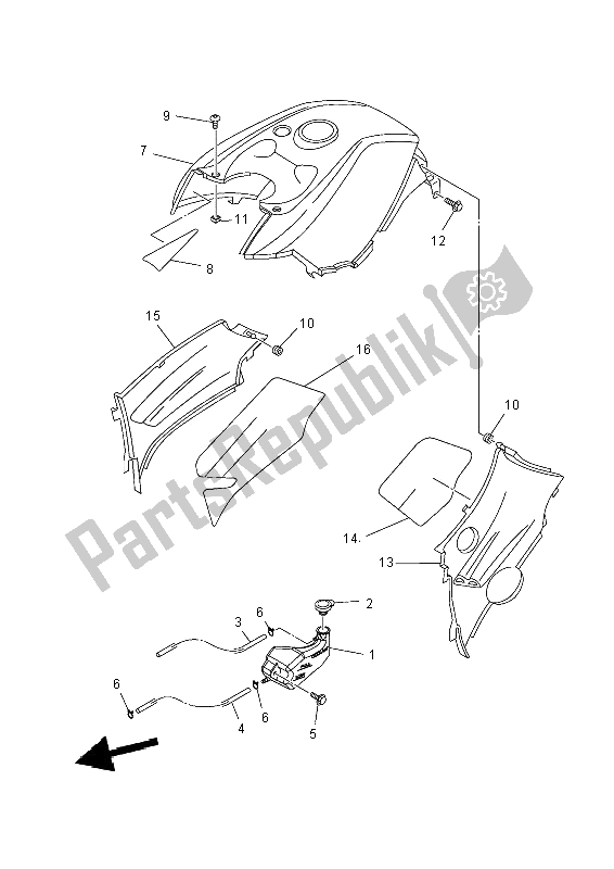 All parts for the Side Cover of the Yamaha YFM 450 FWA Grizzly 4X4 2014