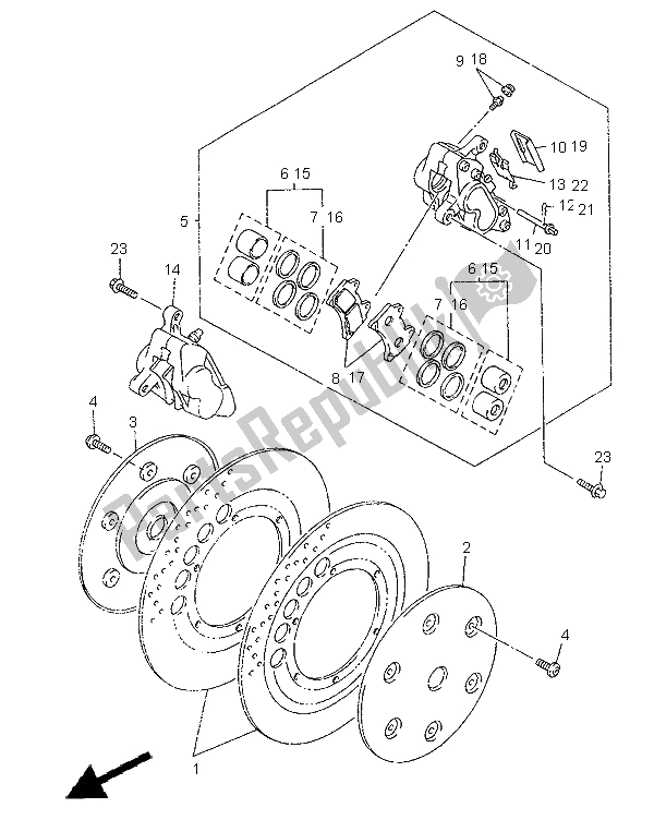 Todas las partes para Pinza De Freno Delantero de Yamaha XVZ 1300A Royalstar 1998