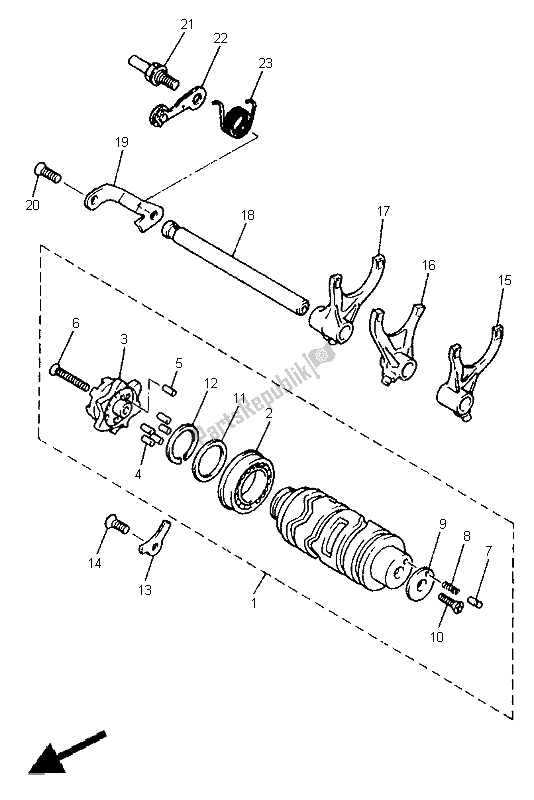 Wszystkie części do Krzywka Zmiany Biegów I Widelec Yamaha XJ 600N 1998