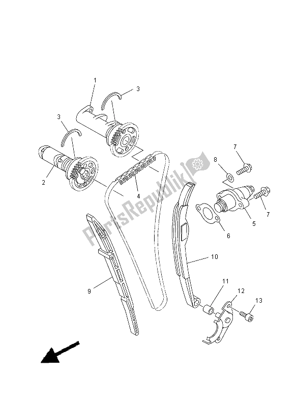 Tutte le parti per il Albero A Camme E Catena del Yamaha YFZ 450R 2012