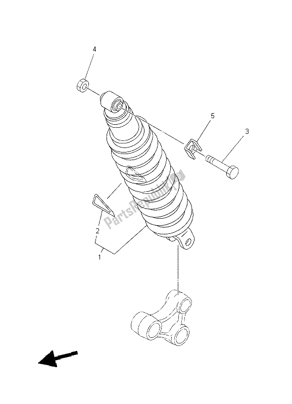 All parts for the Rear Suspension of the Yamaha XT 660R 2009