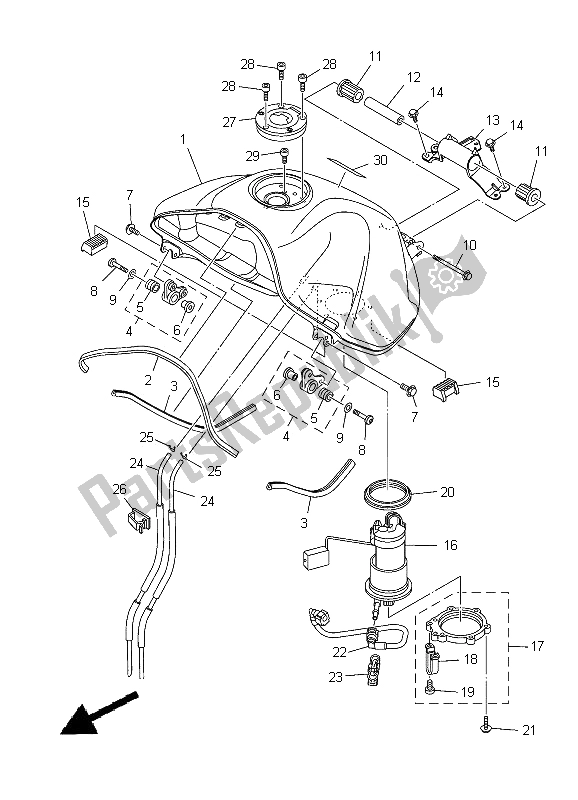 Todas las partes para Combustible de Yamaha XT 1200Z Tenere 2012