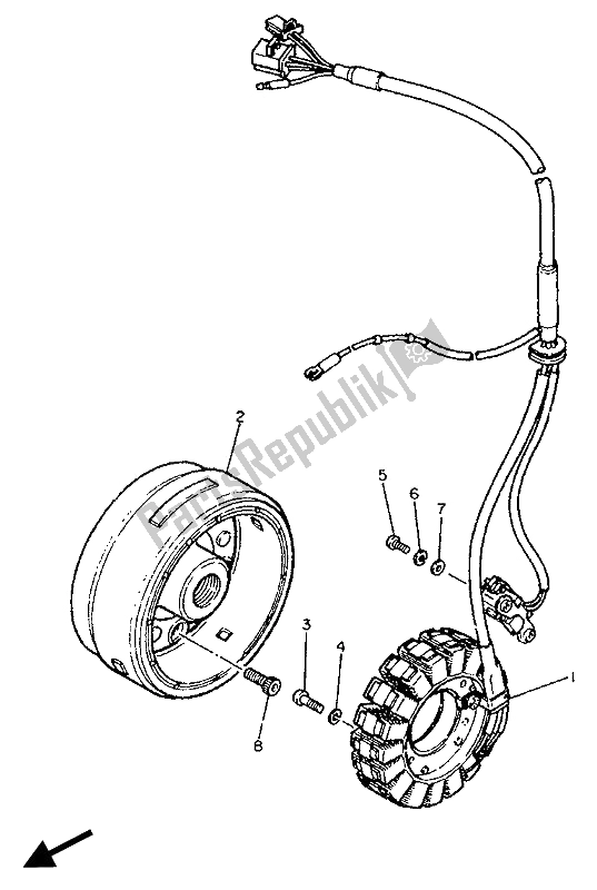 Todas las partes para Generador de Yamaha XT 600E 1990