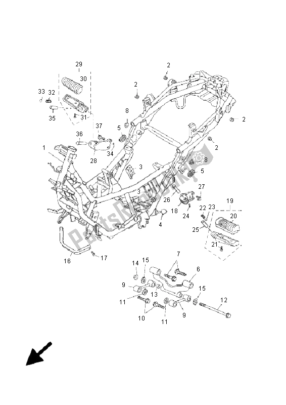Tutte le parti per il Telaio del Yamaha YP 125R X Maxi 2009