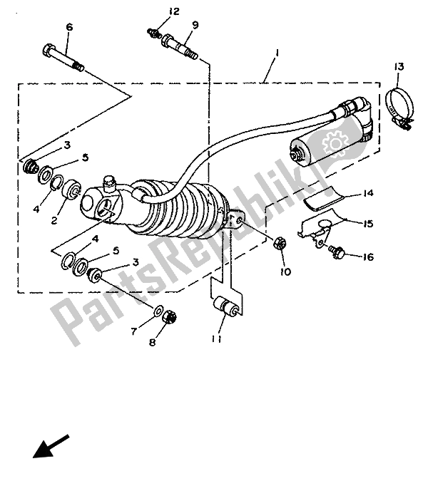 Tutte le parti per il Sospensione Posteriore del Yamaha TY 250Z 1993