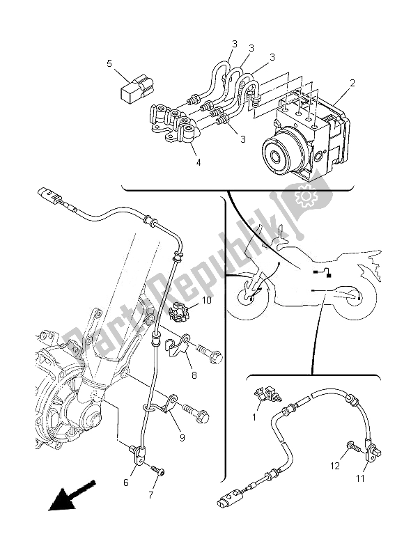 All parts for the Electrical 3 of the Yamaha XT 1200Z 2014