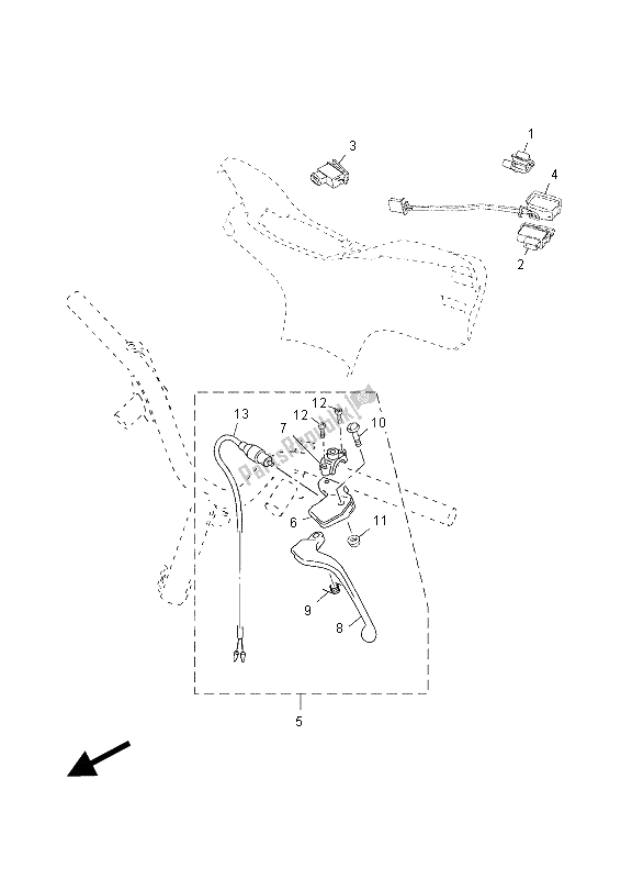 Todas las partes para Interruptor De Palanca Y Palanca de Yamaha YN 50F 2015