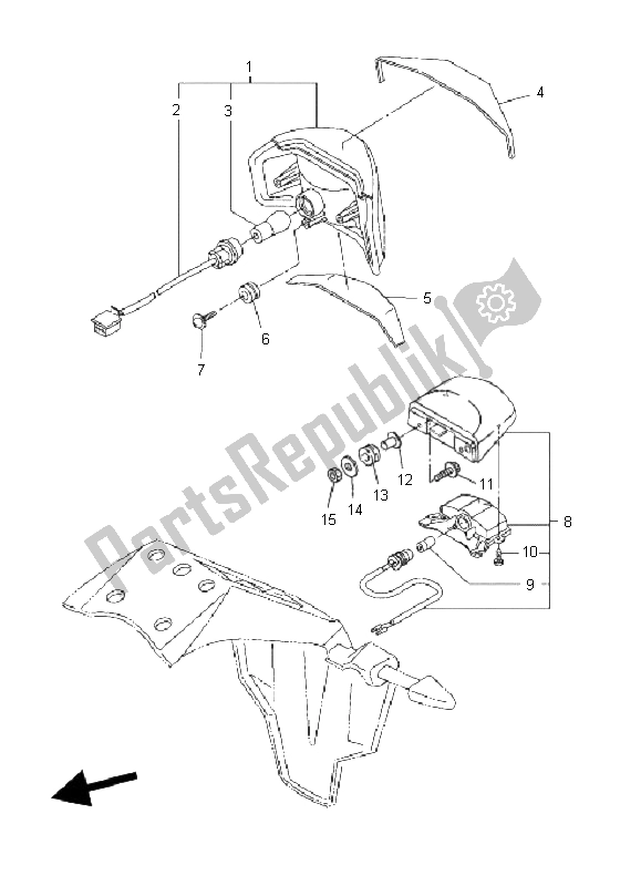 Tutte le parti per il Fanale Posteriore del Yamaha FZ1 SA Fazer 1000 2008