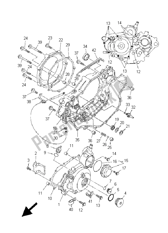 Tutte le parti per il Coperchio Del Carter 1 del Yamaha YFZ 450 2009