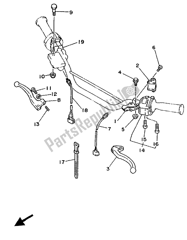 Toutes les pièces pour le Interrupteur Et Levier De Poignée du Yamaha XTZ 750 Supertenere 1993