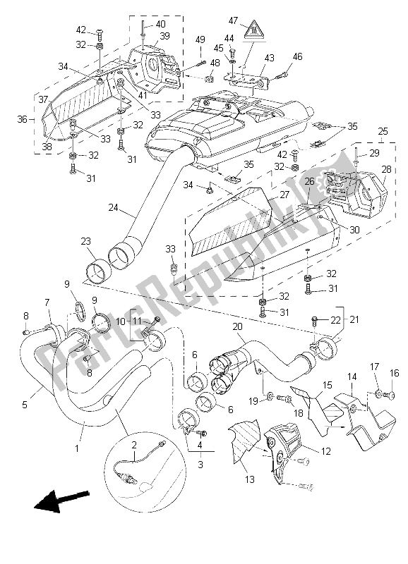 All parts for the Exhaust of the Yamaha XT 660Z Tenere 2009