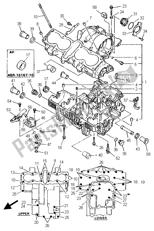 Toutes les pièces pour le Carter du Yamaha XJ 600N 1999