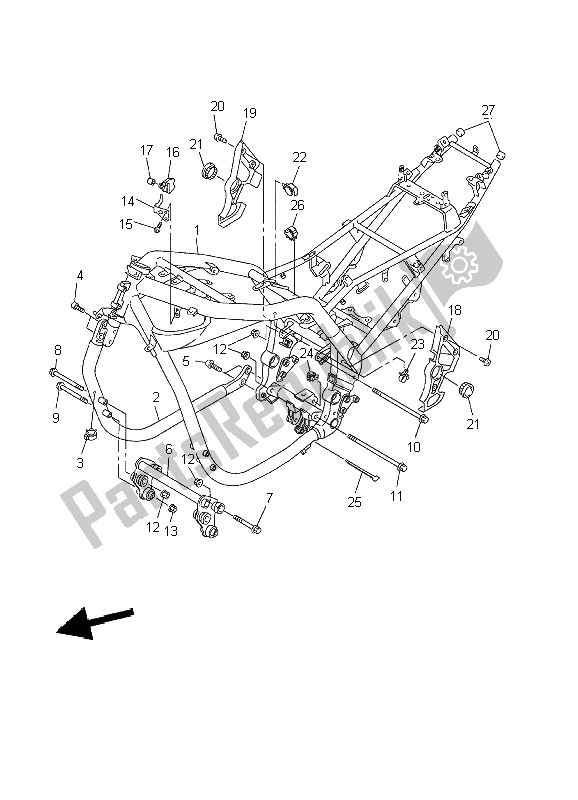 All parts for the Frame of the Yamaha FZS 1000 Fazer 2002