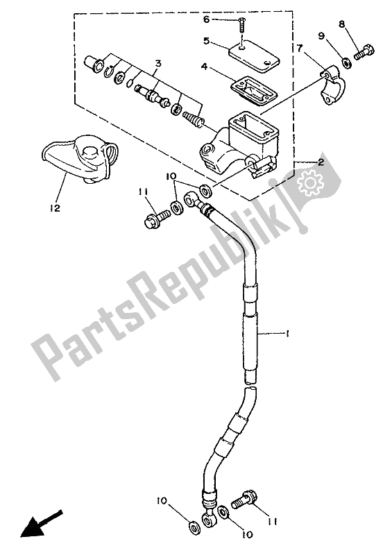 Tutte le parti per il Pompa Freno Anteriore del Yamaha YZ 80 LC 1991