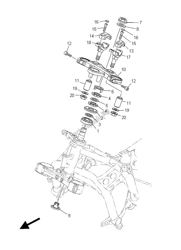 Alle onderdelen voor de Sturen van de Yamaha XT 1200Z 2015