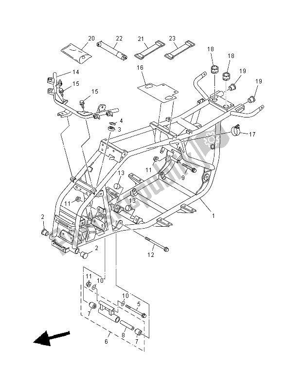 Tutte le parti per il Telaio del Yamaha YFM 90R 2012