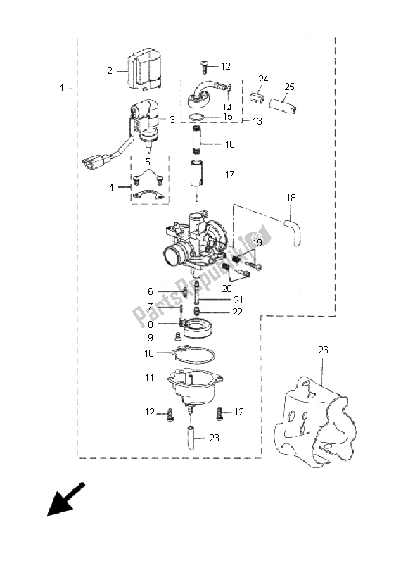 Todas las partes para Carburador de Yamaha CW 50L BWS 2007