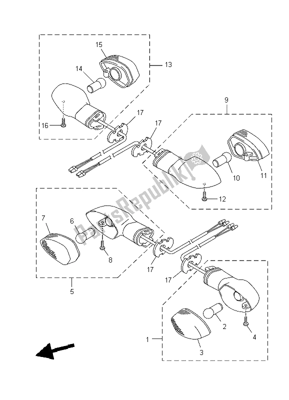 Todas as partes de Luz Intermitente do Yamaha YBR 125 ED 2009